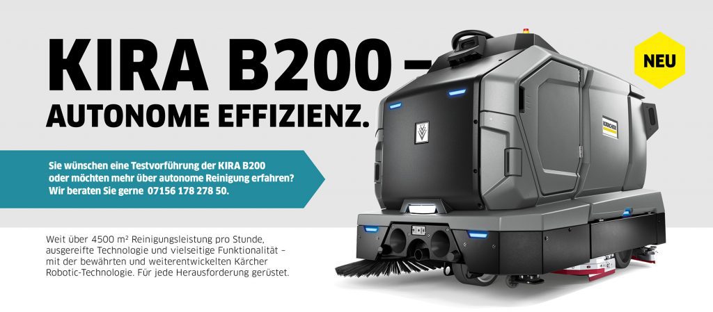 Kira B200. Kärcher. Autonome und vollautonome Lösungen zur Bodenreinigung.